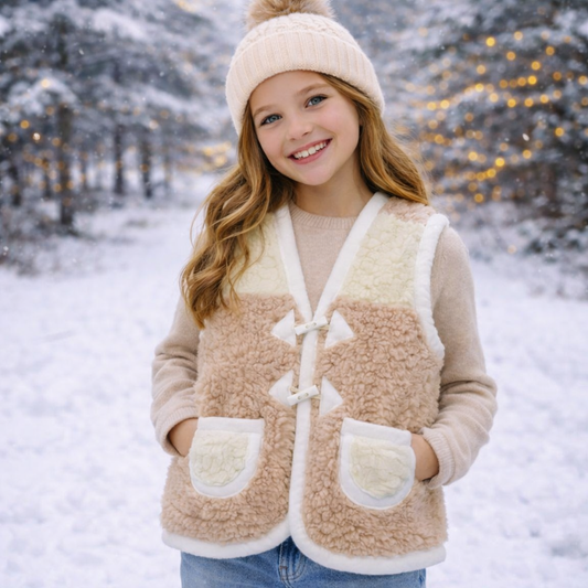 Kids Natural Wool Vest | Size 8-10Y