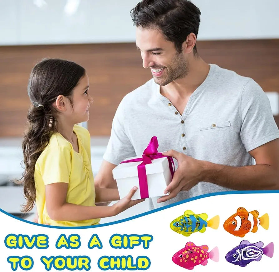 Electric Swimming Fish Set – 4 Colorful Water-Activated Fish Toys | 3+