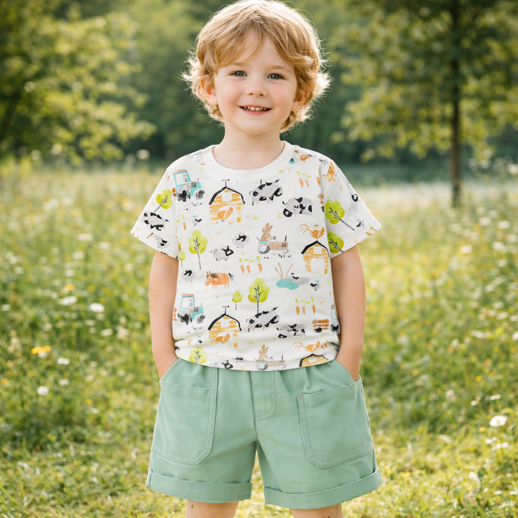Boys Cotton Dinosaur – Soft Summer Outfit (4–8Y)