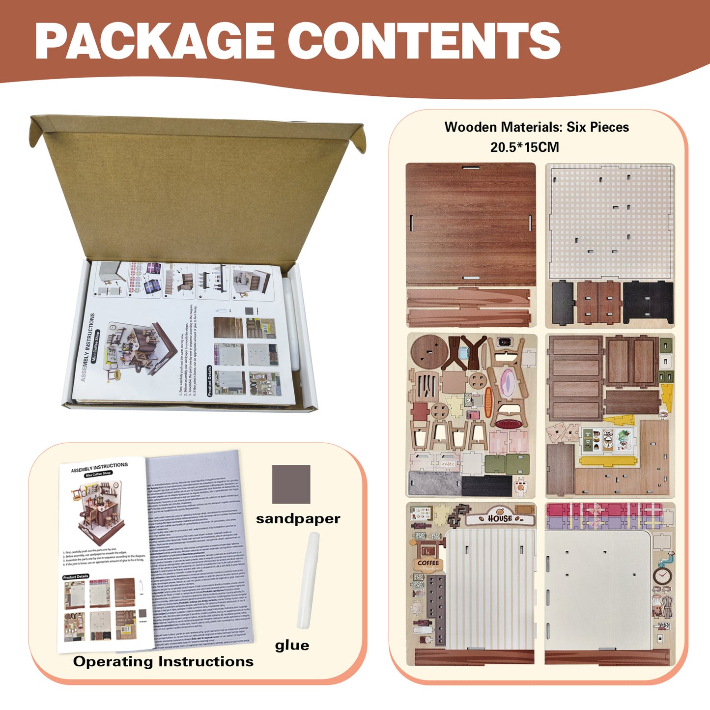 Wooden Coffee House Miniature Puzzle – 105 Pieces