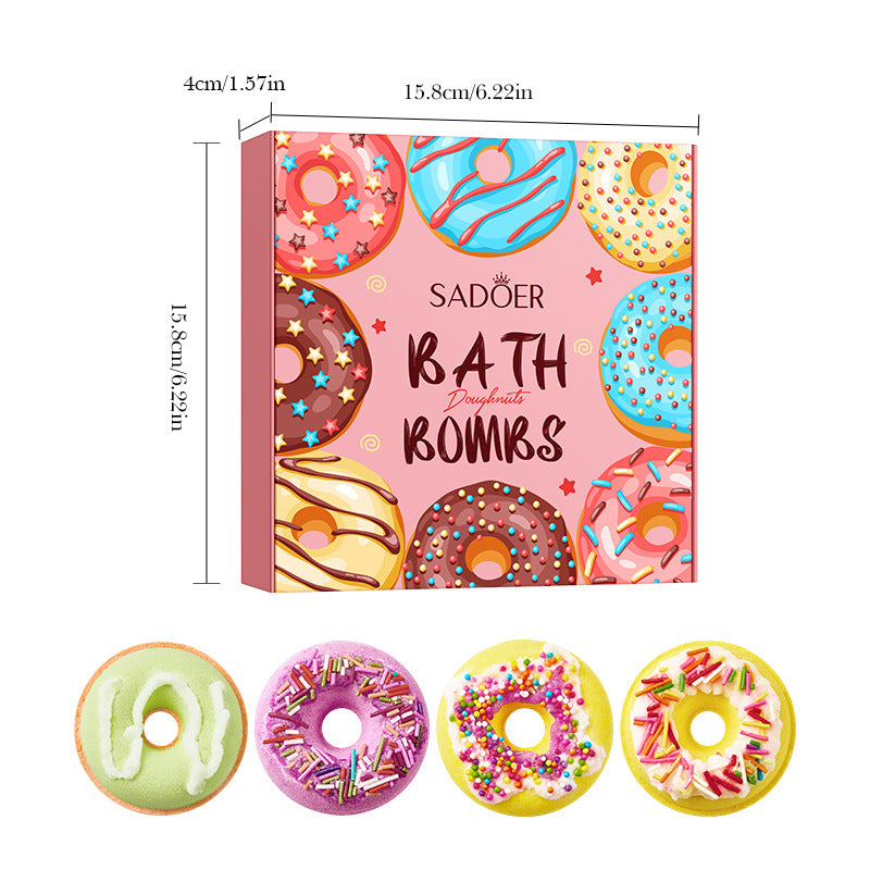 Donut Bath Bombs - Salt Ball Set | 4 Pcs Gift Set