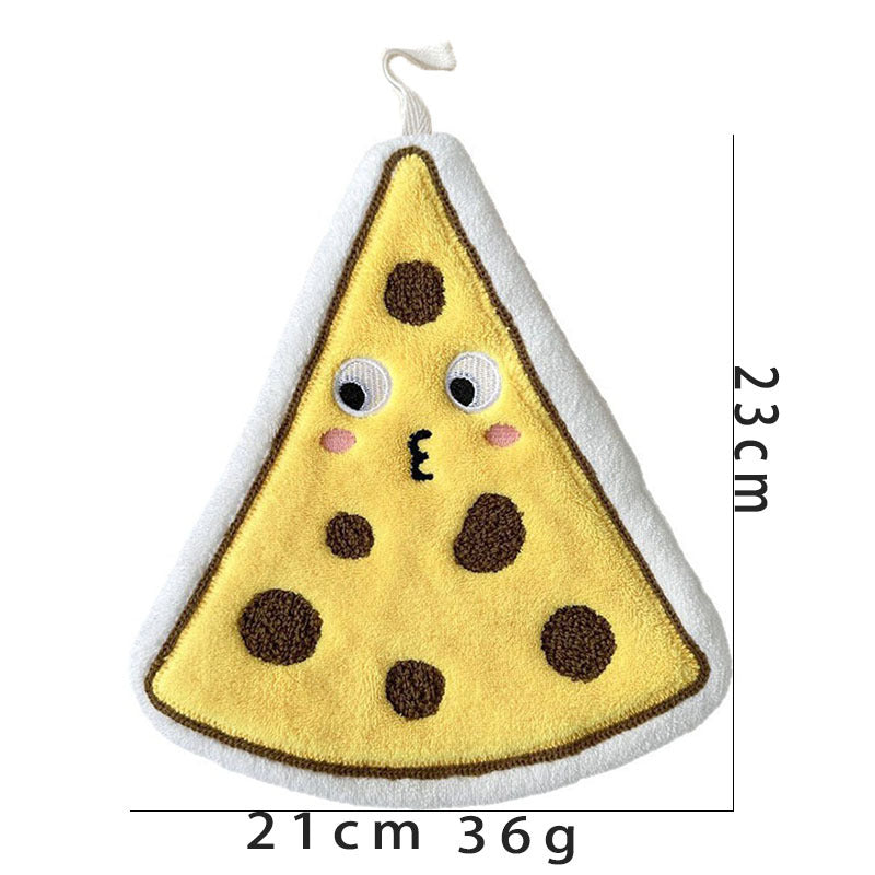 Cute Food Coral Fleece Hanging Hand Towel 21x19cm