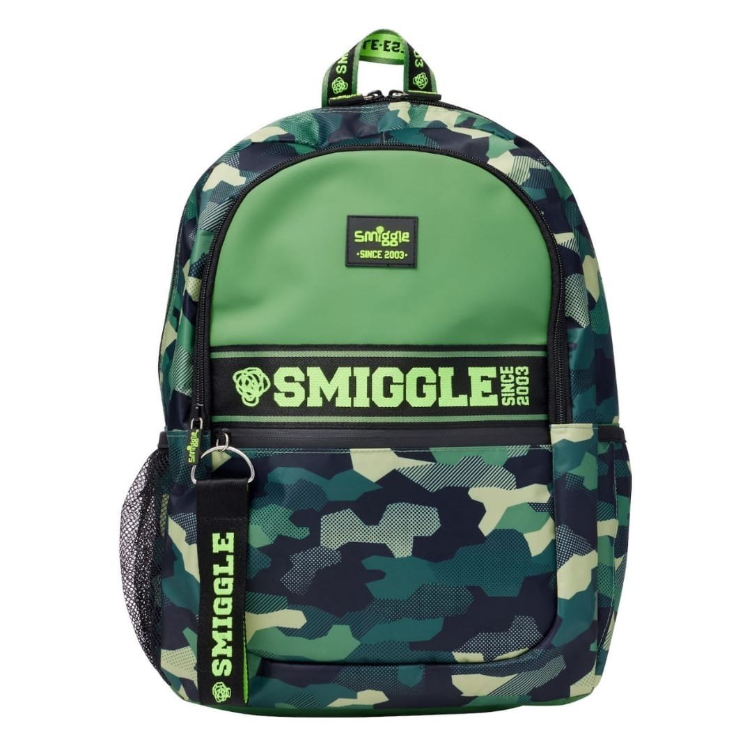 Smiggle Army Design 3pcs Set Lunch bag Bottle Backpack 42cm G1-G3