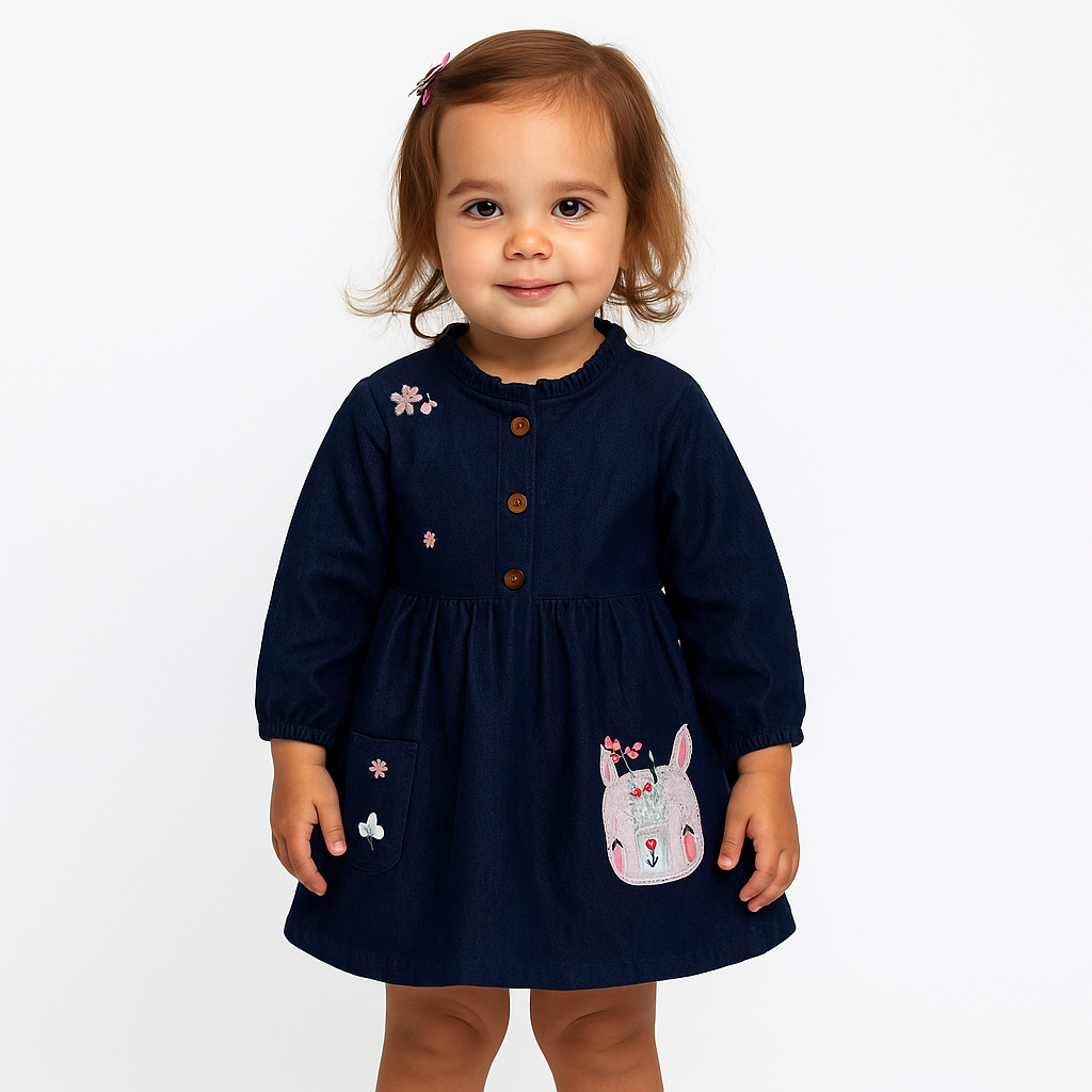 Denim Dress Long Sleeve Size 1-8y