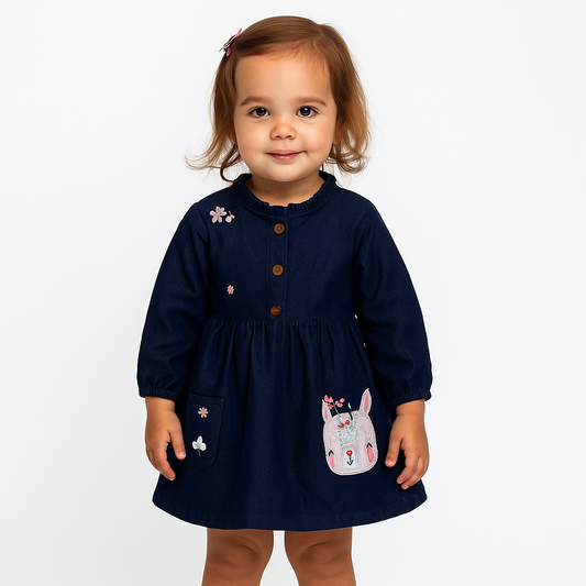 Denim Dress Long Sleeve Size 1-8y