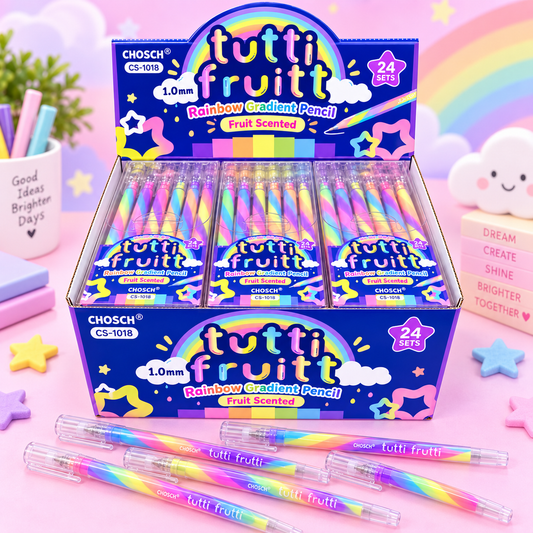 Tutti Frutti Rainbow Gradient Pens – 6 Pcs