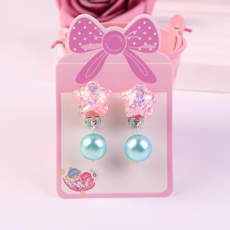 Girl Sparkle Pearl Clip-On Earrings Collection