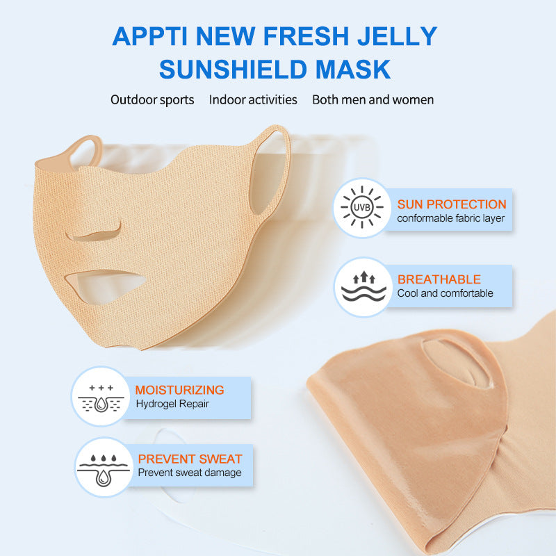 Jelly Sunshield Mask for Outdoor Sports, UV Protection and Hydrating Gel Skin Care 1pc