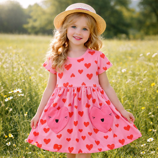 Girls Dress Heart - Soft Summer Wear(3-12y)