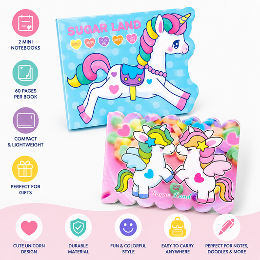 Unicorn Mini Notebook for Kids – Cute Pocket Memo Pads