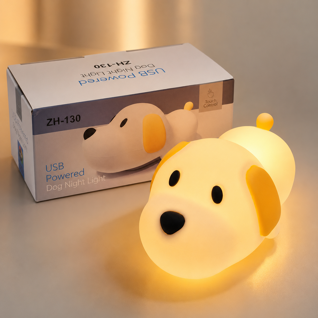 Dog Silicone Night Light | USB Rechargeable Color-Changing | 3+