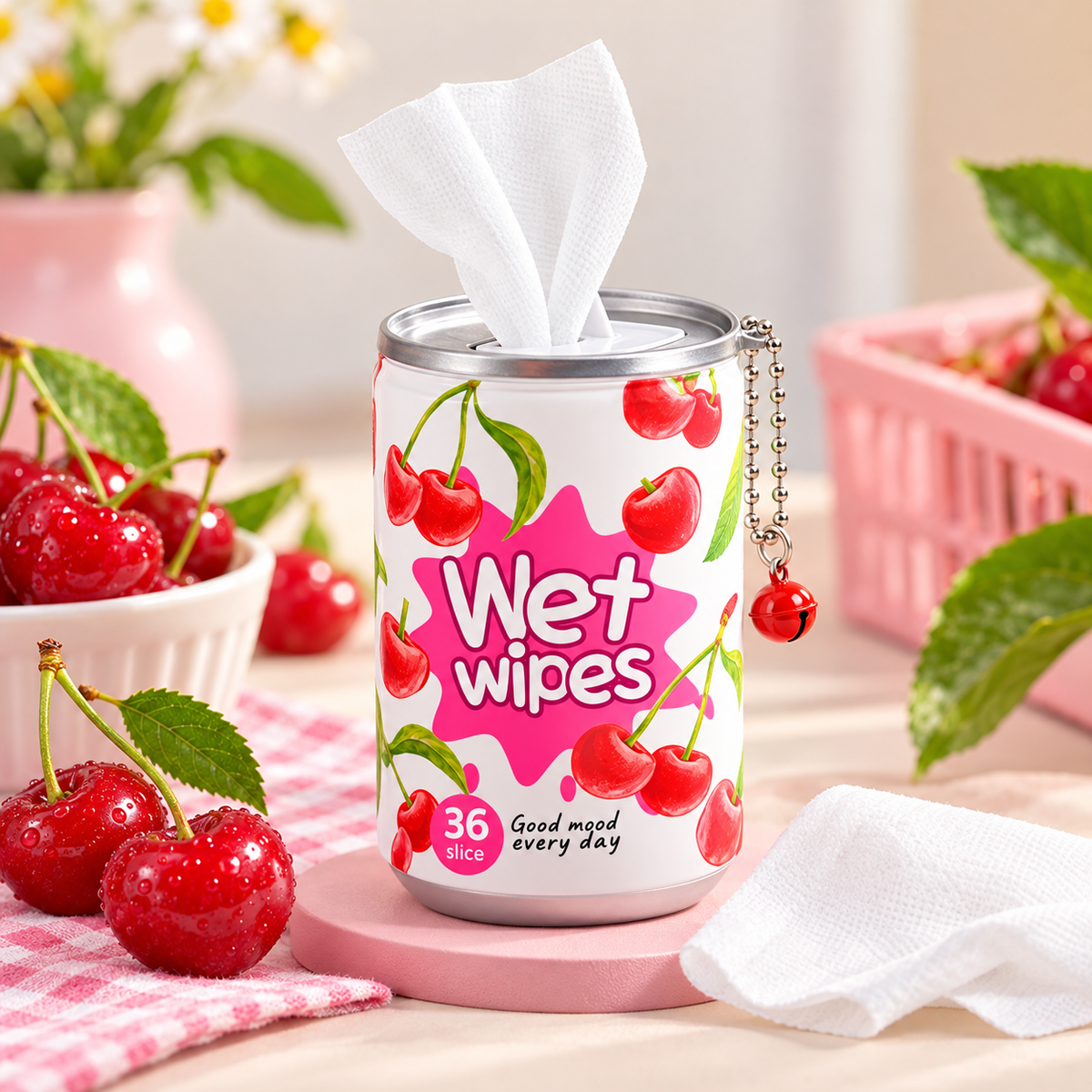 Mini Wet Wipes Keychain Can – 30 Sheets | 8 × 5 cm