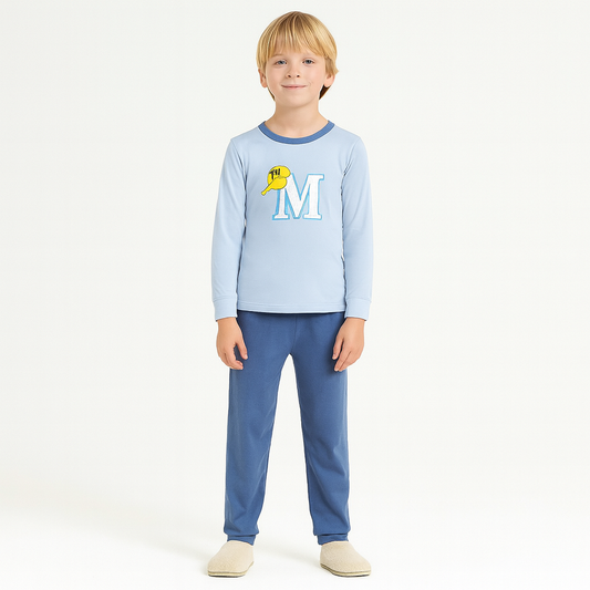 Blue Pyjamas For Boys M Design Size 6-12y