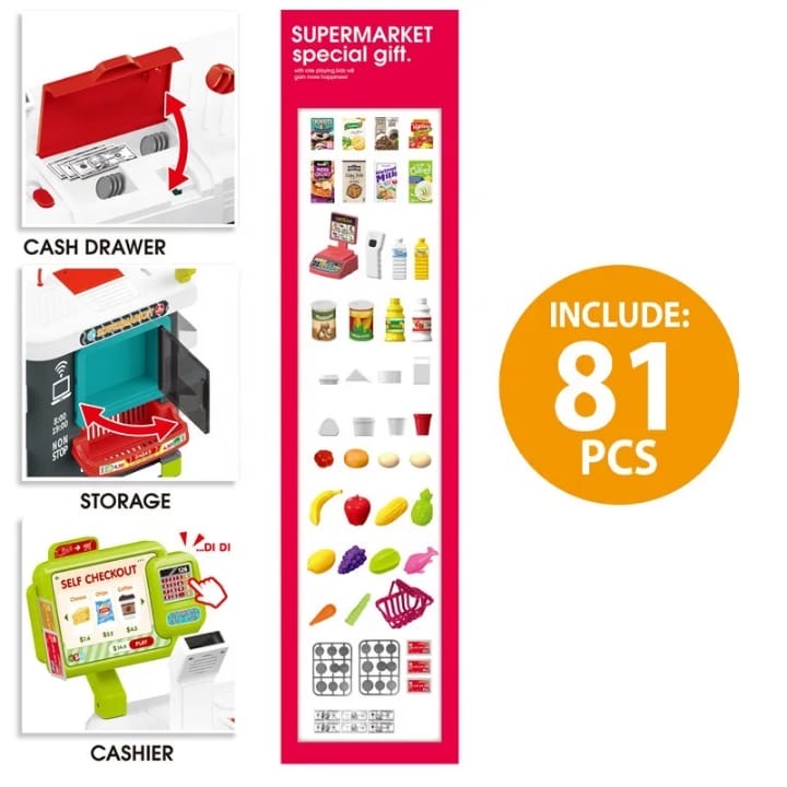 Market Store Play At Home 81 Pcs