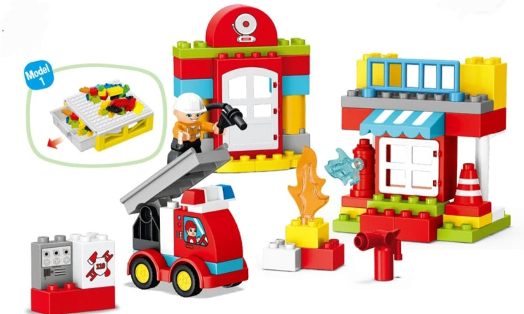 Blocks Creative Fire Station Building Set – 53 Pieces