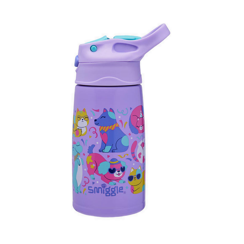 Smiggle Bottle Stainless Steel Flip Drink Bottle | Kitties | 400Ml