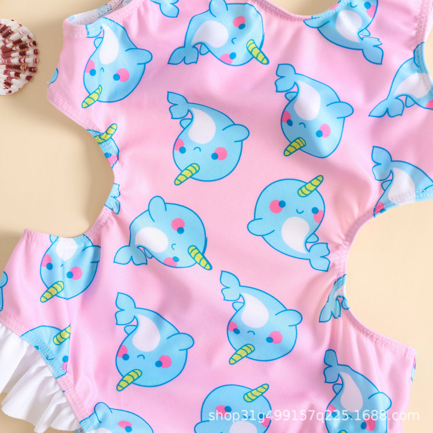 Narwhal Princess Cut-Out Swimsuit Size 1-6Y
