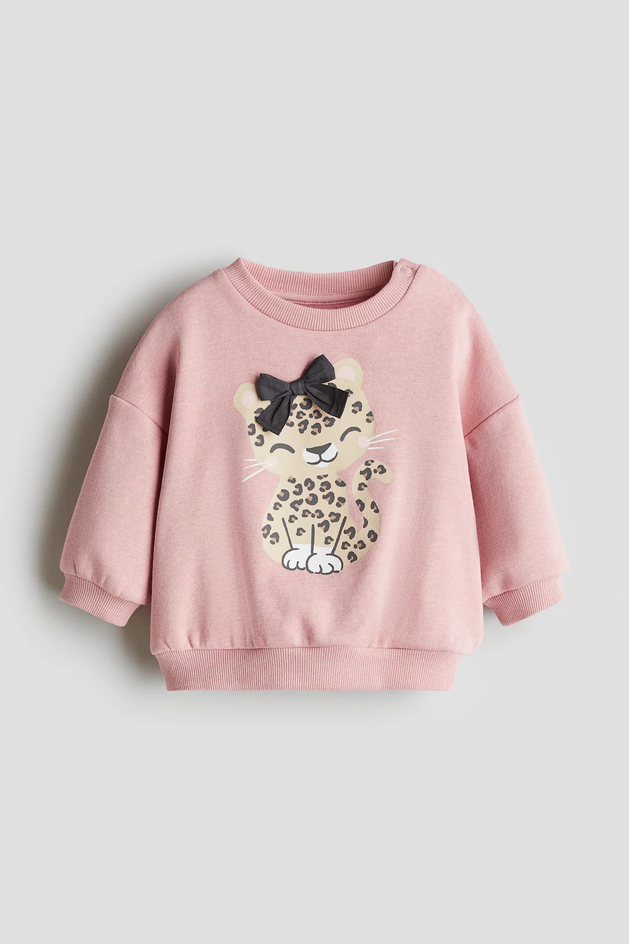 Girls Light Cotton Leopard Sweatshirt | Size 3-10y