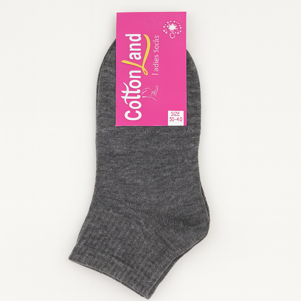 Grey Socks Cotton For Women 1 Pair Size 36-40
