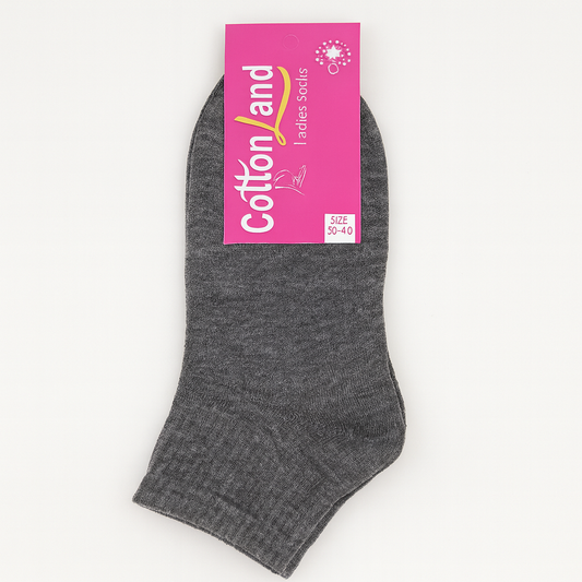 Grey Socks Cotton For Women 1 Pair Size 36-40
