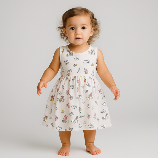 COTTON 100%  Dress Girly Design Size 2y