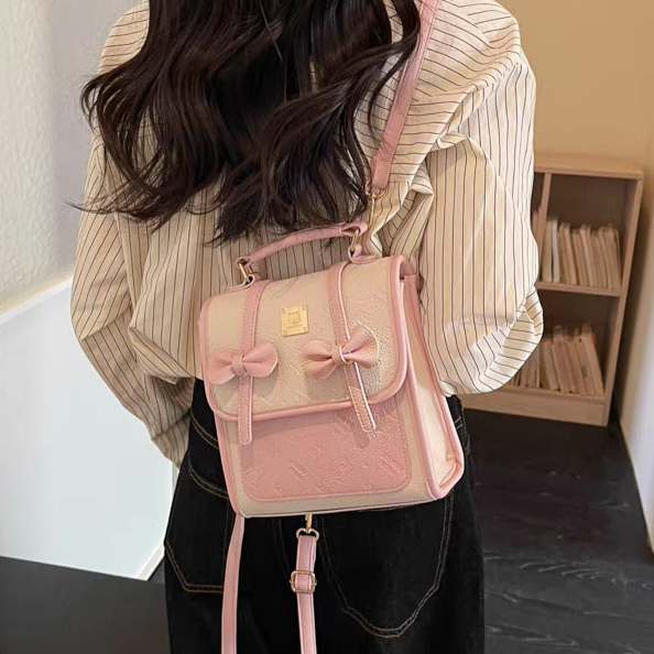 Bow Detail Mini Backpack Handbag – 20 cm