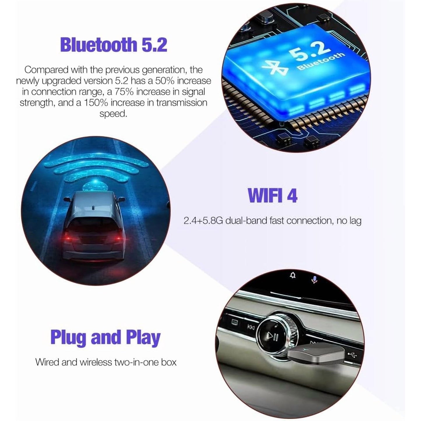 Wireless CarPlay Adapter & Android Auto 2in1