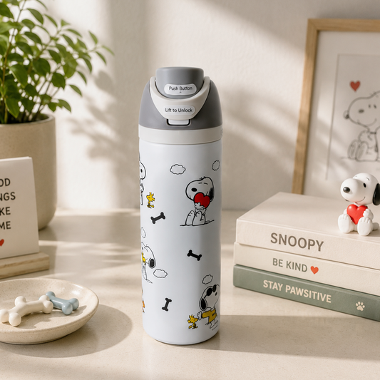 Owala Stainless Steel FreeSip Leak-proof White + Grey Snoopy | 710-950ml