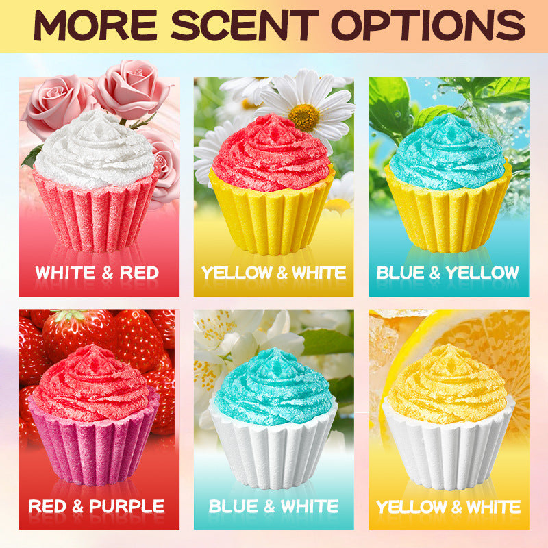 Cupcake Bath Bomb Gift Set – 6PCS Nourishing & Fizzy Spa  Icecream Bath Bombs