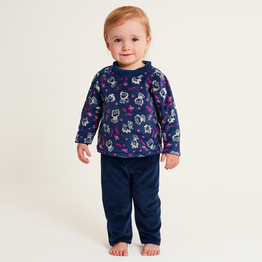 Pyjama Warm blue Kitty Design Size 1-5y