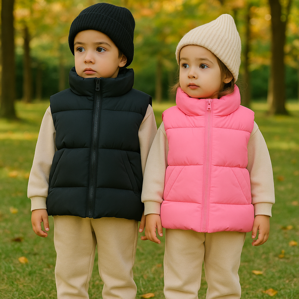 Vest for Kids Pink And Black Colors Size 2-10y