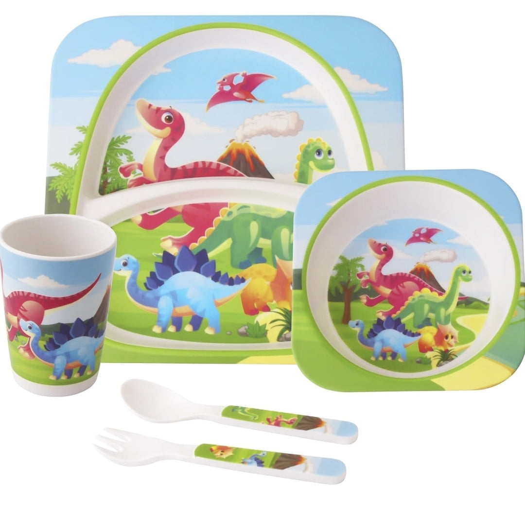 Set Kids Dinnerware Set - Children Dishes 100% Bamboo Fiber