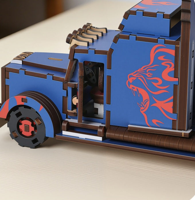 DIY Wooden Large Semi-Truck 3D Puzzle | 14+