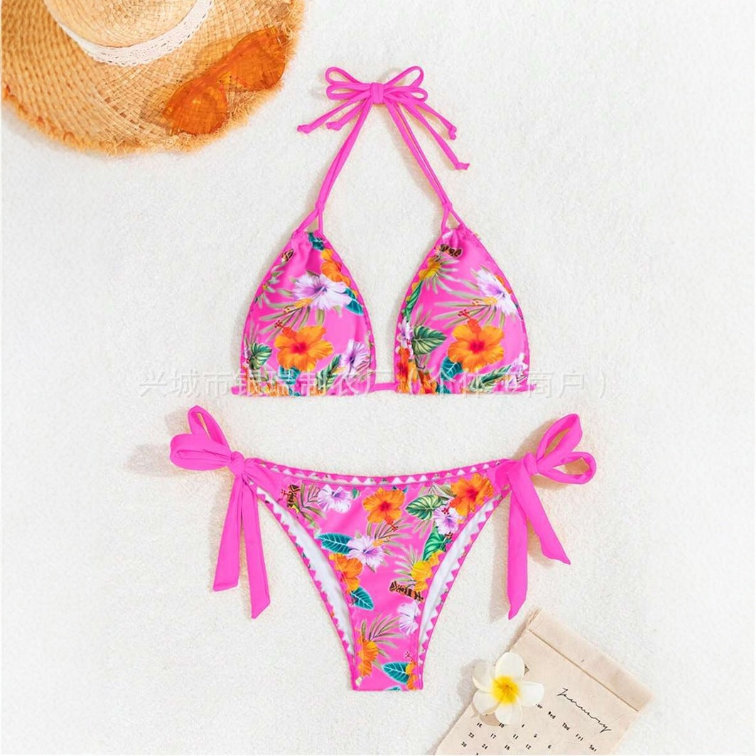 Hot Pink Floral Swimsuit- 2pcs | Size S-L