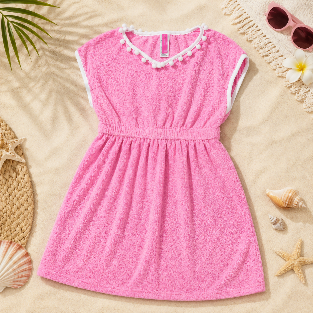 Girls Beach Towel Dress – Soft Summer Cover Up | Size 7-14y