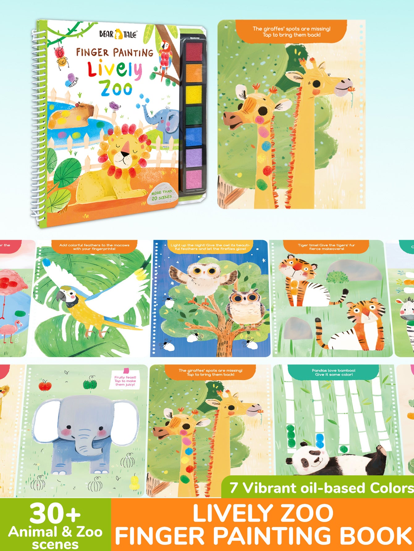 Finger Painting Activity Book | 30+ Scenes | 3+