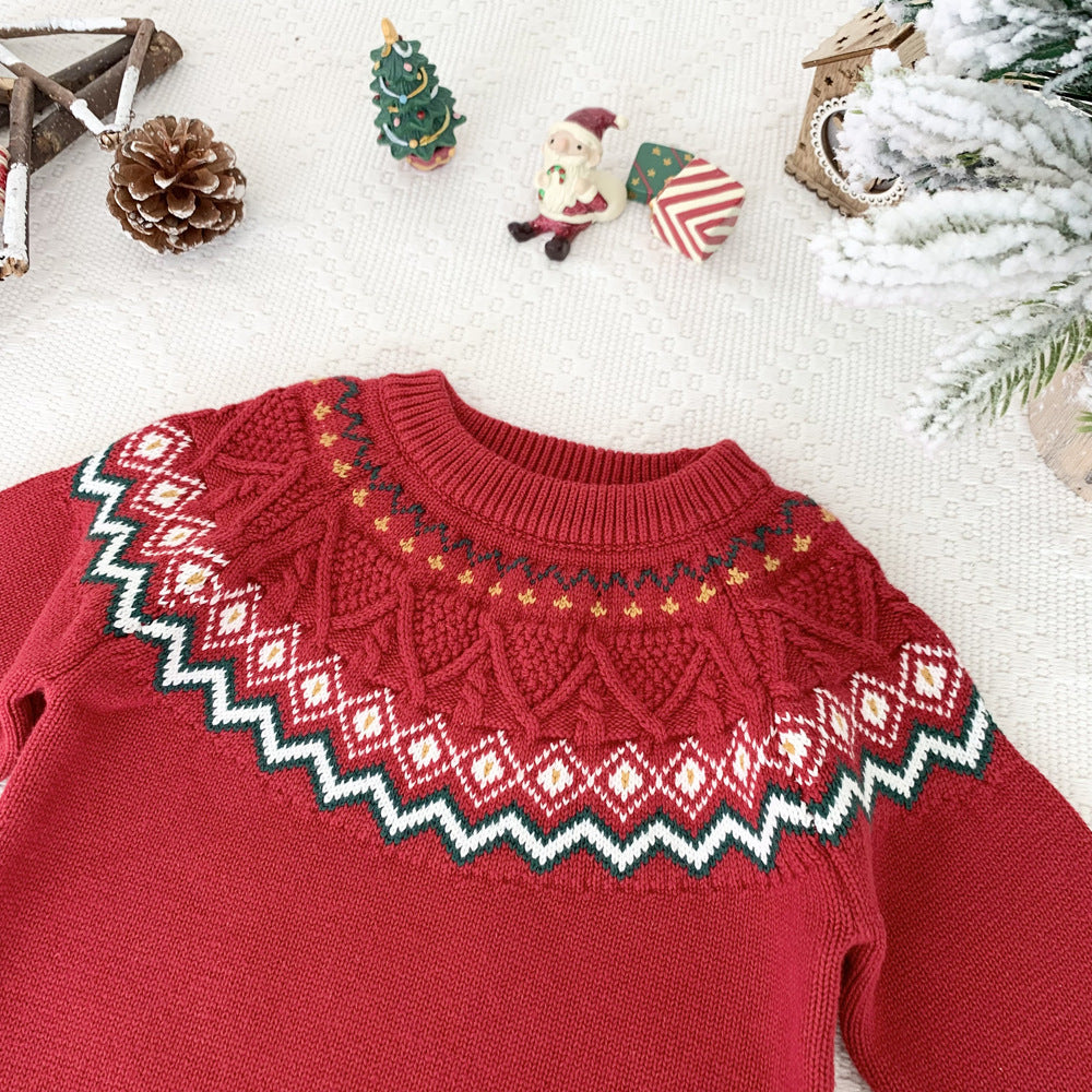 Kids’ Christmas Fair Isle Knit Sweater | 3–10Y