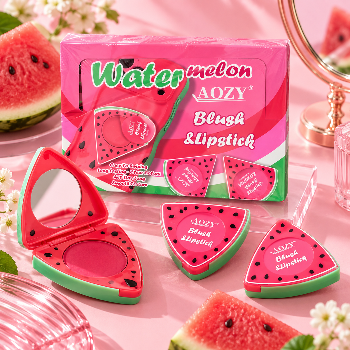 AOZY Watermelon Blush & Lipstick 2-in-1 | 3 Shades