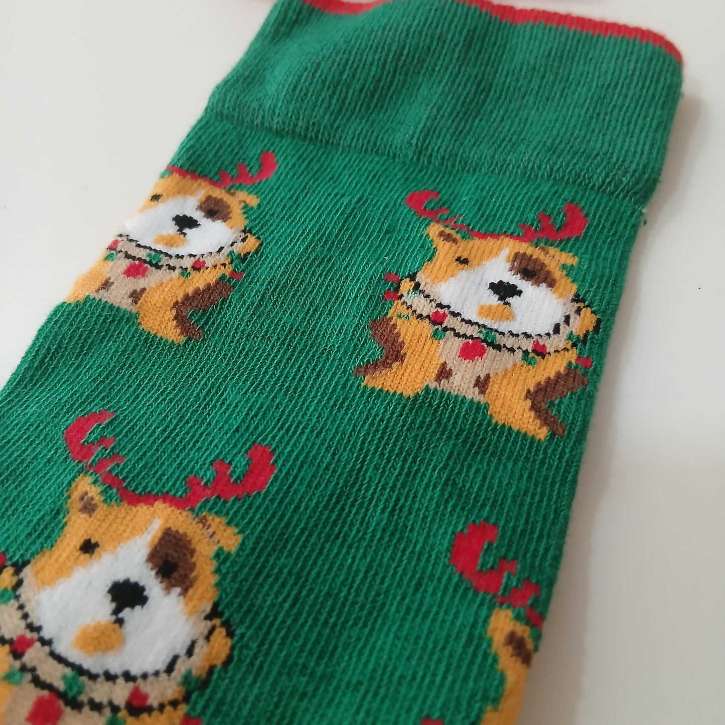 Long Socks Cotton Christmas Design Size 35-39