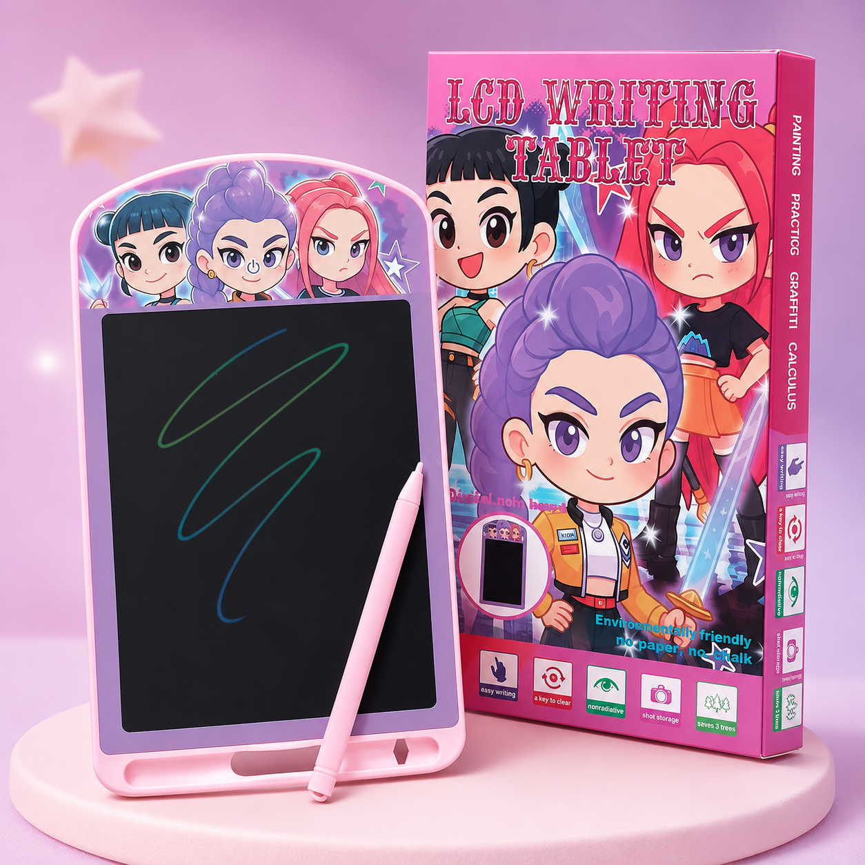 Kids LCD Writing Tablet with Stylus – Reusable Drawing & Learning Board
