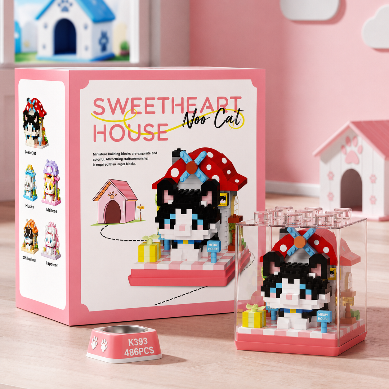 Sweetheart House Mini Block Pet Collection With Box | 450pcs