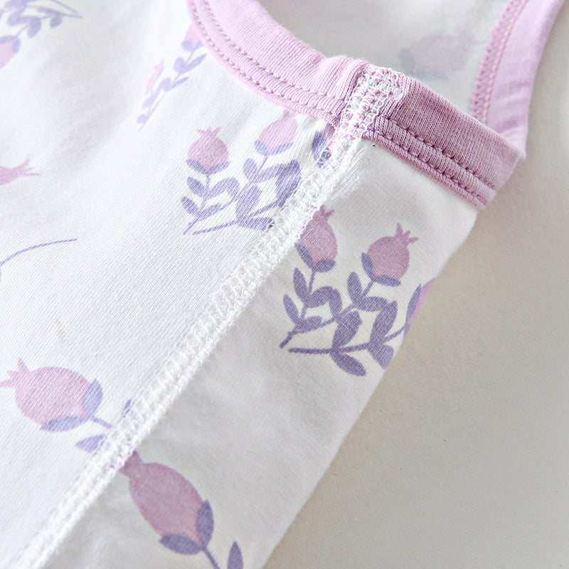 Girls Cotton Tank Tops ( 4 Pcs ) - Purple Tulip | Size 2-12y