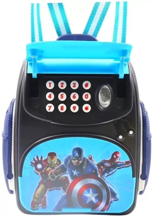 Hero Avengers Schoolbag Money Bank With Fingerprint