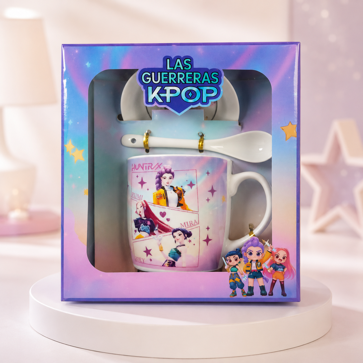 K-Pop Warriors Ceramic Mug Gift Set with Spoon & Saucer – 2 Designs