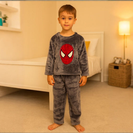 Pyjama Warm Grey Spider Man Design Size 2-8y