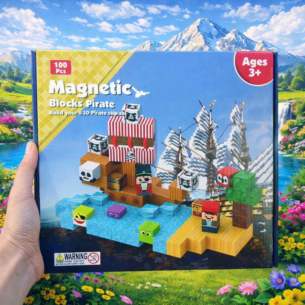 Magnetic Building Cubes Set – 100 Pieces | Ages 3+