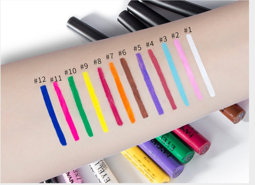 12 Color Liquid Eyeliner Set, Waterproof Long Lasting Quick Dry