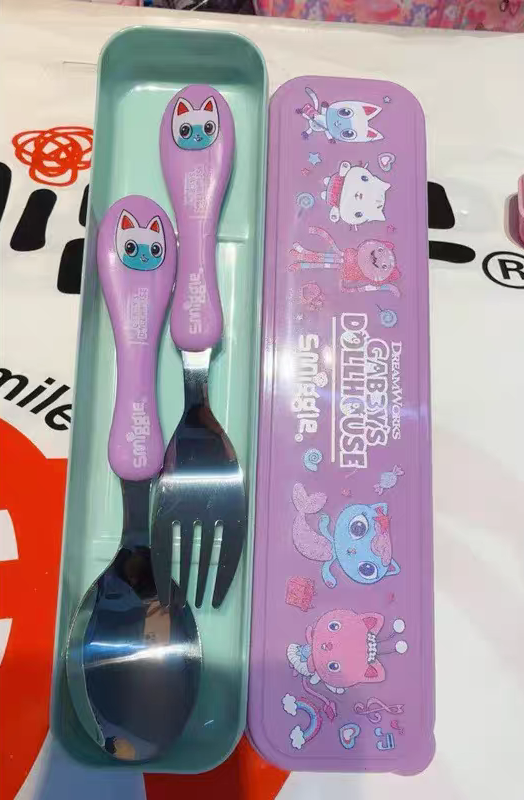 Smiggle Set | Spoon+Fork | With Storage Box| Cabby's Dollhouse