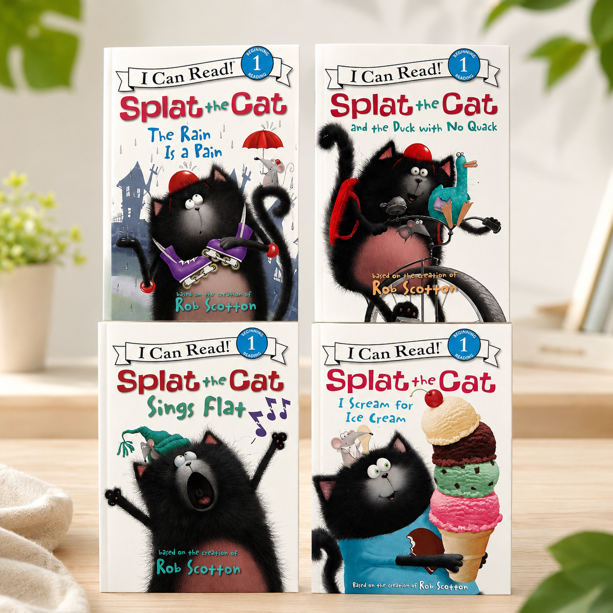 Splat the Cat – Beginner Reading 4 Books Set | I Can Read! Level 1 | Soft Cover | 4+