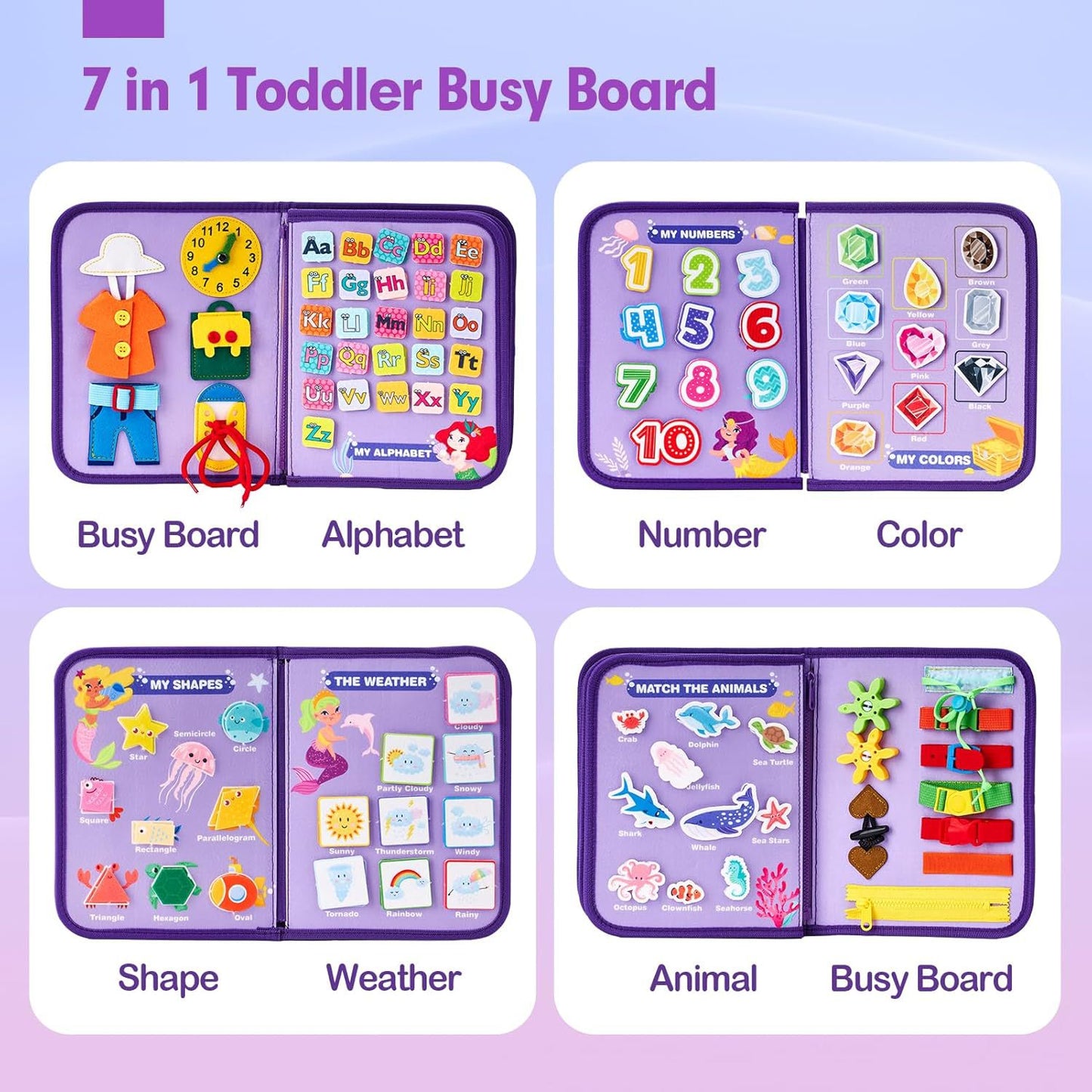 Toddler Busy Board Sensory Preschool Educational Toy For Kids